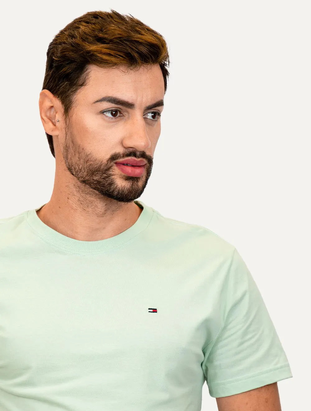 Camiseta Tommy Hilfiger Masculina Essential Cotton Verde Claro