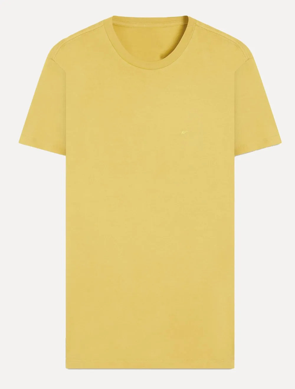 Camiseta Ellus Masculina Cotton Fine Classic Logo Mostarda