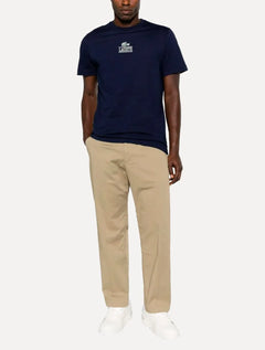 Camiseta Lacoste Masculina Regular Cotton Jersey Vintage Branded Azul Marinho