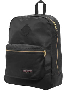 Mochila JanSport Super FX Black Gold Premium Poly Preta