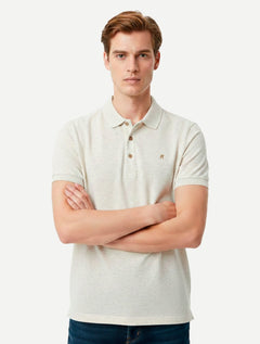 Polo Replay Masculina Malha Brown Icon Off White