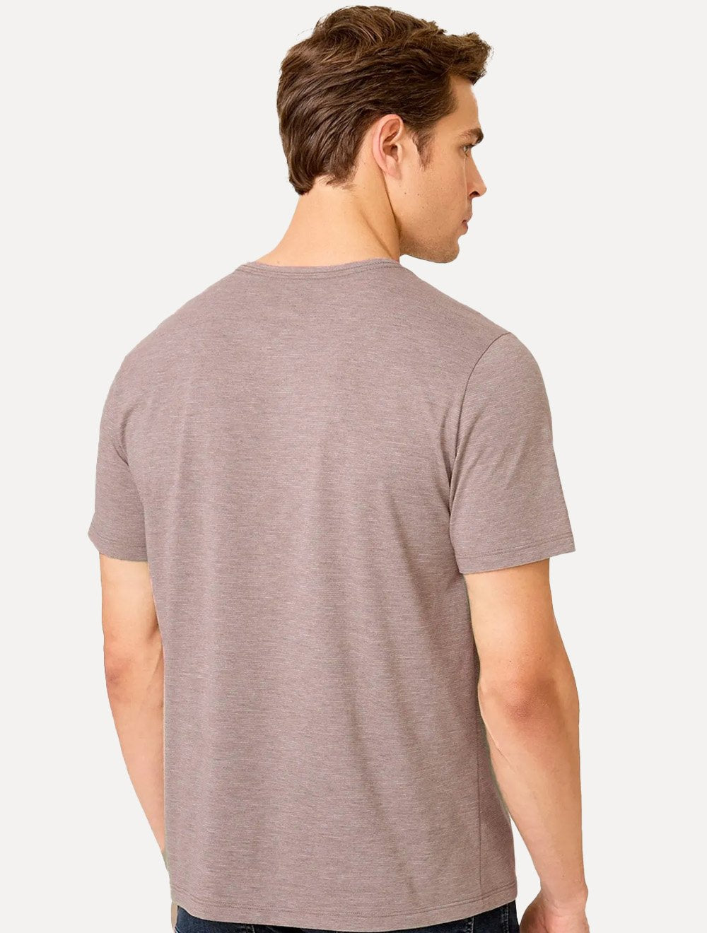 Camiseta Dudalina Masculina Mini Stripes Rosa Médio
