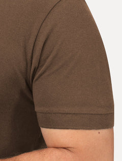 Polo Aramis Masculina Regular Basic Piquet Surton Mono Logo Marrom Escuro