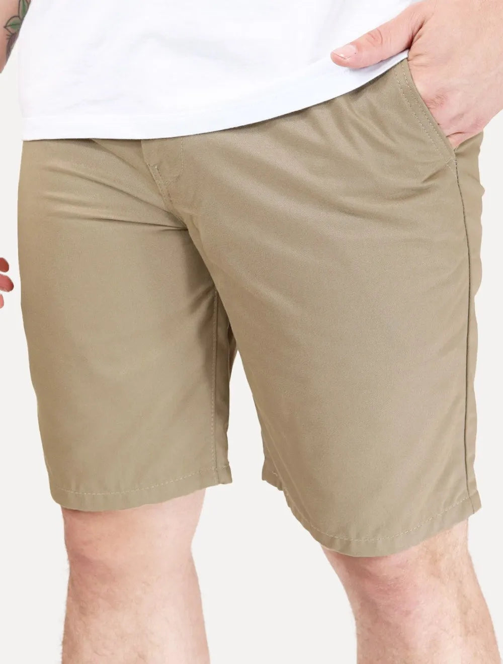 Bermuda Levis Masculina Sarja Chino Straight Cáqui Escuro