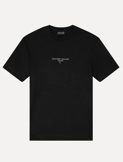Camiseta Empório Armani Masculina Jersey Logo Chest Preta