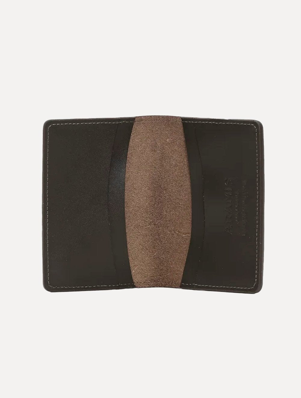Carteira Aramis Masculina Couro Slim Basic Vertical Marrom Café