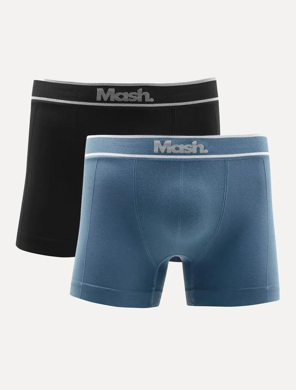 Cueca Mash Boxer Microfíbra Gray Sash Preta/Azul Pack 2UN