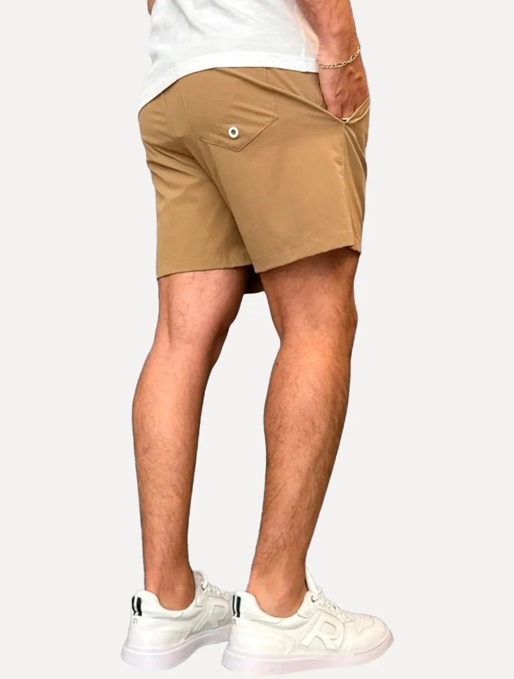 Short King & Joe Masculina Nylon Flex Ripstop Areia