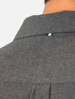 Camisa Reserva Masculina Manga Curta Oxford Color Preto Mescla