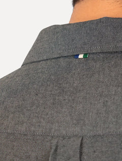 Camisa Reserva Masculina Manga Curta Oxford Color Preto Mescla