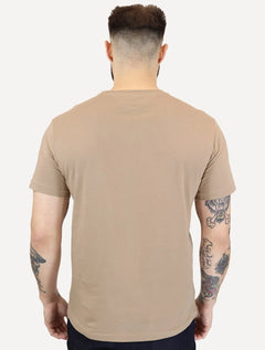Camiseta Tommy Hilfiger Masculina Regular Fit Tee Solid Logo Marrom Claro