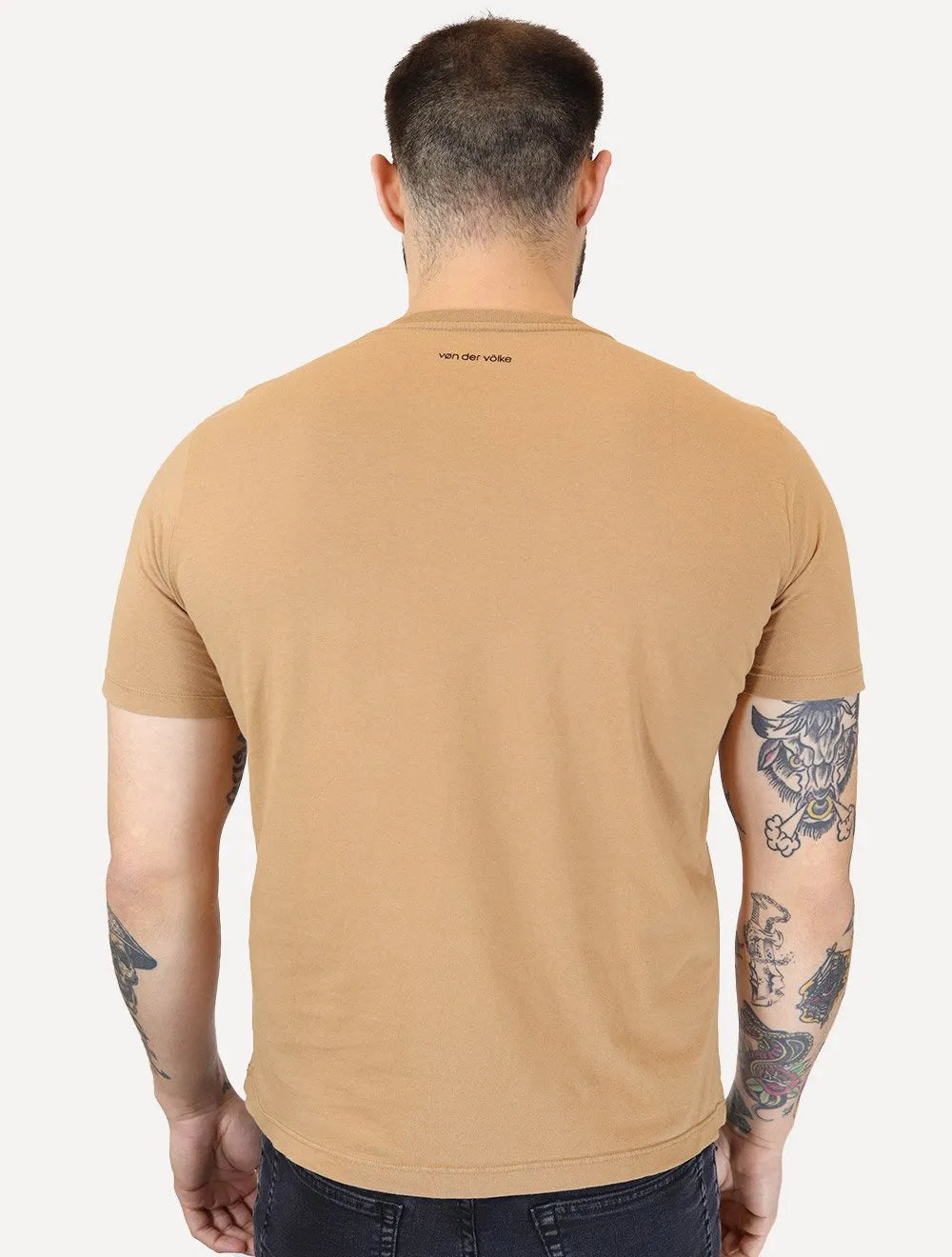Camiseta Von der Volke Masculina Origineel Velvet Dark Lion Cáqui