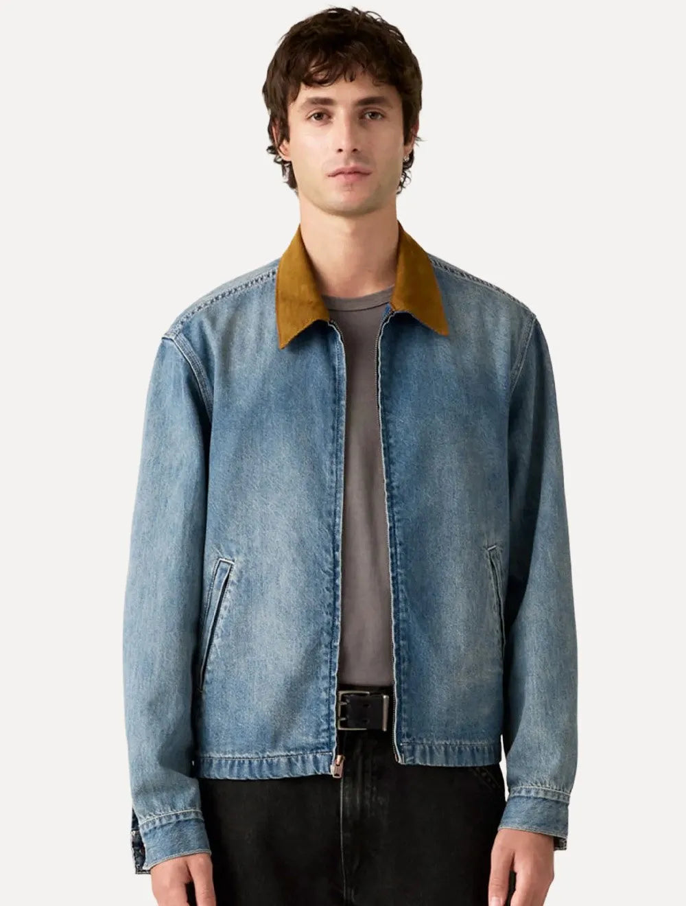 Jaqueta Levis Jeans Masculina Jacket Mechanics Full-zip Azul Clara
