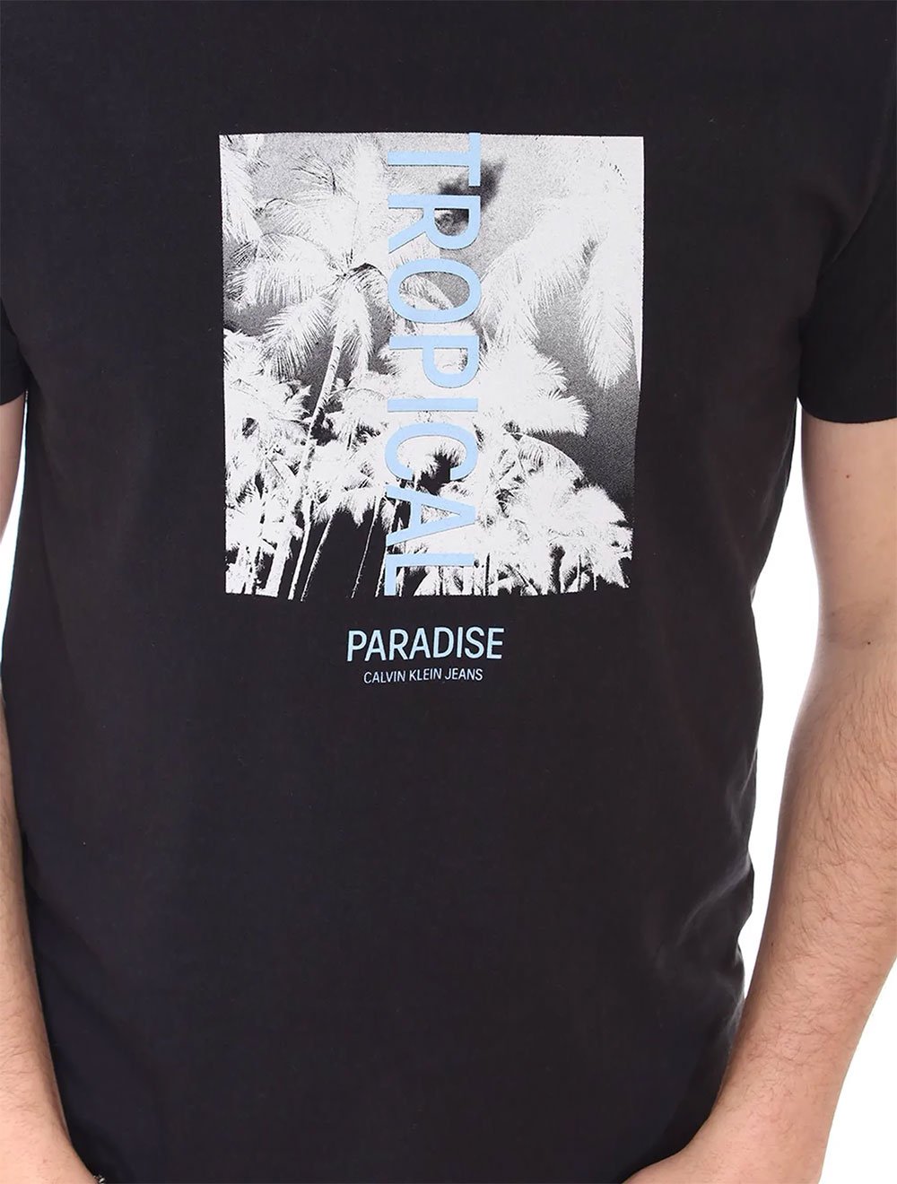 Camiseta Calvin Klein Jeans Masculina Tropical Paradise Preta