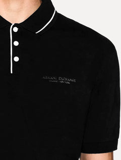 Polo Armani Exchange Masculina Regular Fit Jersey Preta