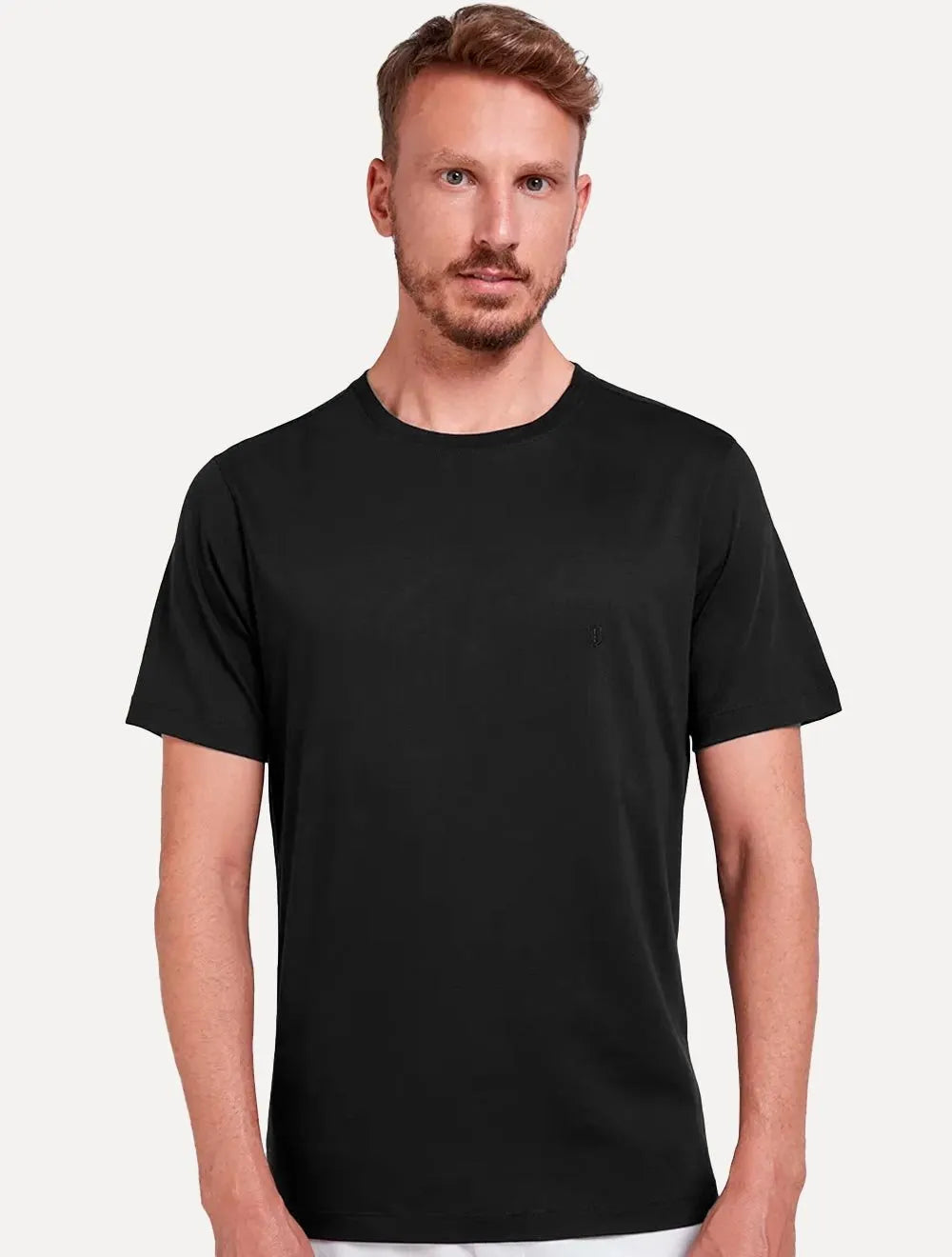 Camiseta Individual Comfort Pima Soft Touch Logo Preta