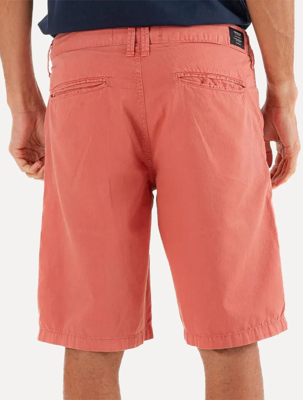 Bermuda King & Joe Masculina Slim Sarja Tinturada Vermelho Coral