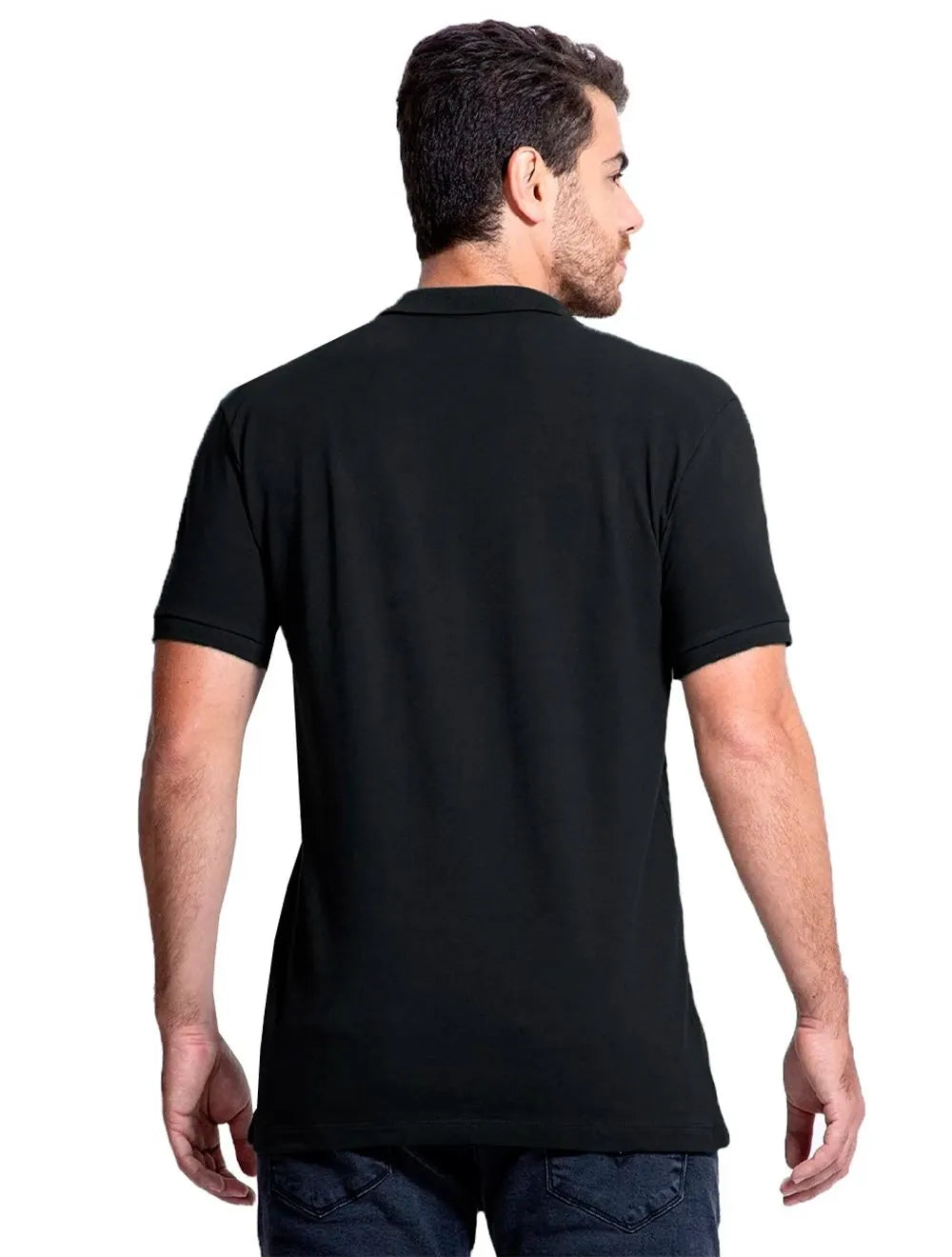 Polo Guess Masculina Piquet Tag Logo Preta