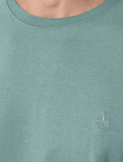 Camiseta Dudalina Masculina Essentials Mono Logo Azul Turquesa