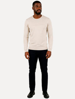 Suéter Calvin Klein Jeans Masculino Tricot Gola Careca Liso Areia
