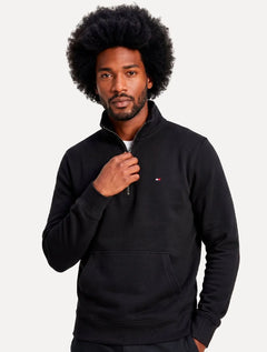 Moletom Tommy Hilfiger Masculino Essential Terry New Half Zip Preto