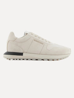 Tênis Empório Armani Masculino Couro Textura Camurça Off White