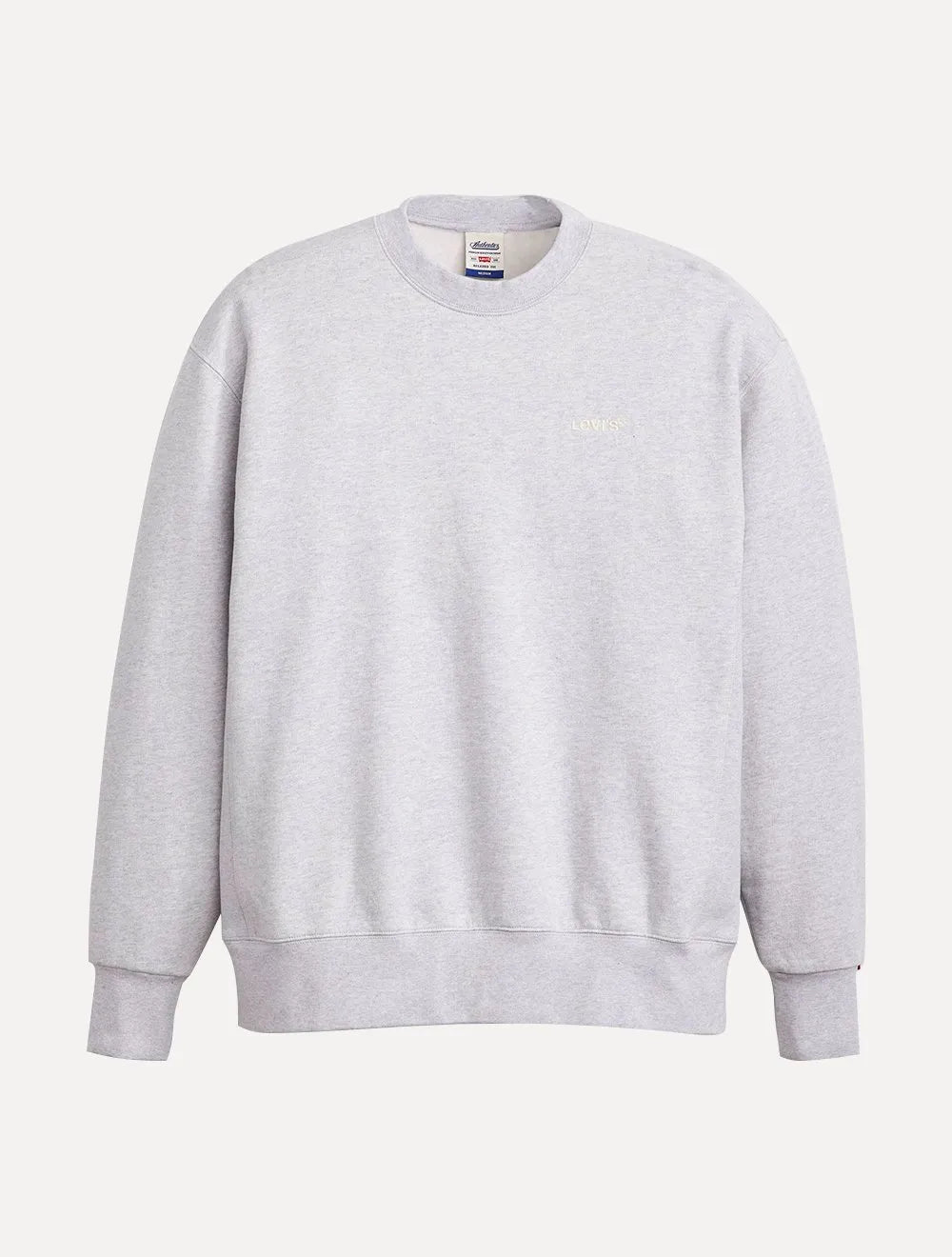Moletom Levis Masculino Crewneck Authentic Logo Poster Cinza Mescla