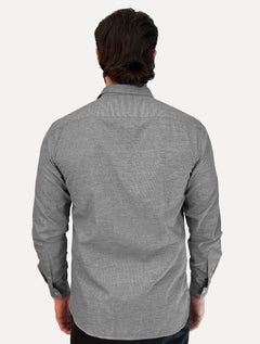 Camisa Dudalina Masculina Slim Fit Superfine Cotton Striped Preto