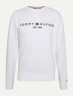Moletom Tommy Hilfiger Masculino Fleece Logo Crewneck Branco