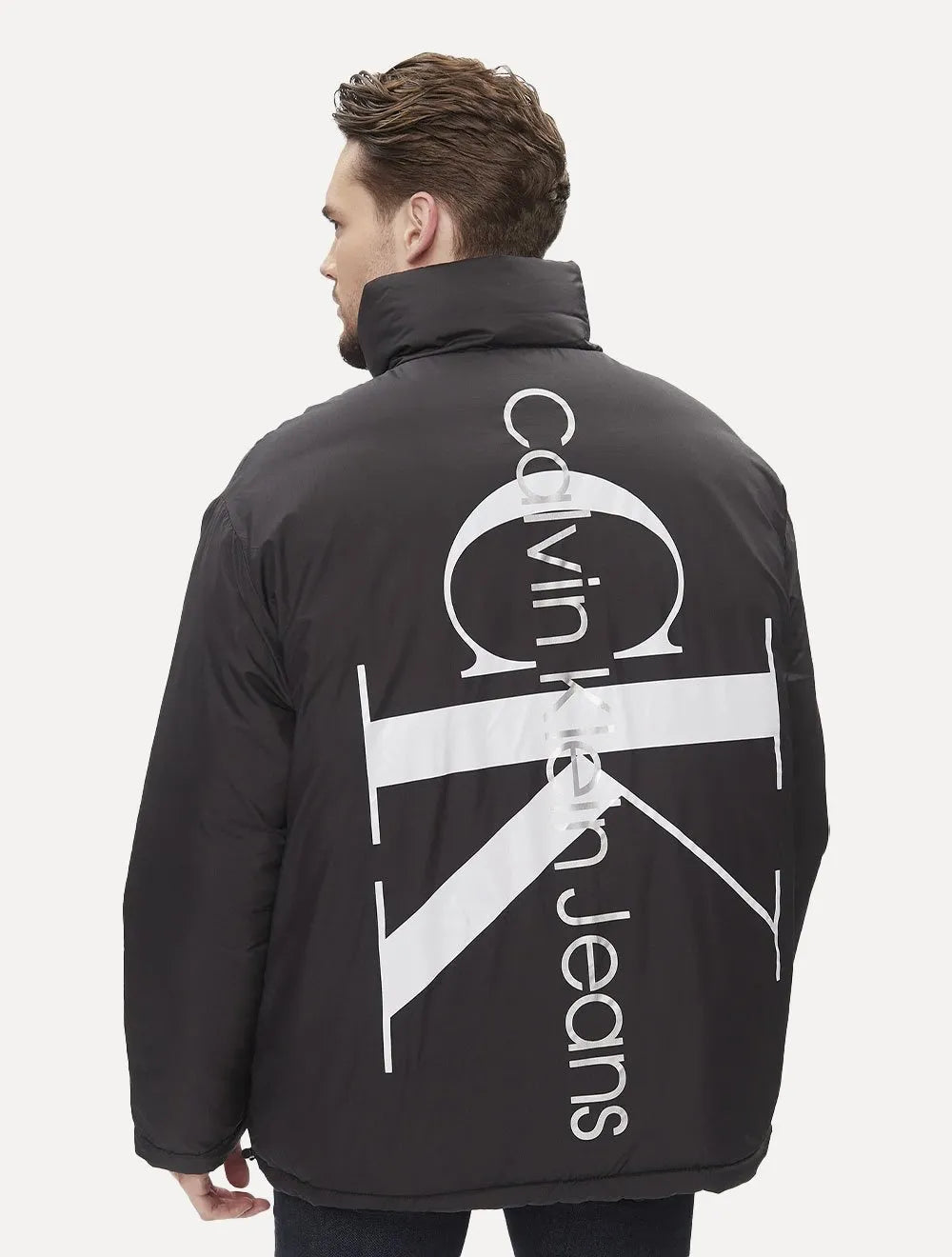 Jaqueta Calvin Klein Jeans Dupla Face Puffer Reversible 90's Laranja/Preta