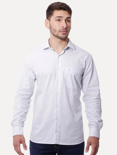 Camisa Dudalina Masculina Comfort Superfine Cotton Pocket Grid Azul Claro