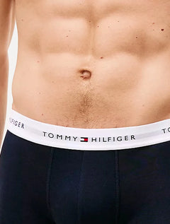Cueca Tommy Hilfiger Cotton Stretch Trunk Vermelha Marinho e Branca Pack 3UN
