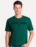 Camiseta John John Masculina Regular Fit Opposites Verde Escuro