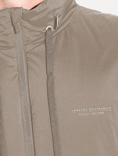 Jaqueta Armani Exchange Masculina Nylon Elástico Caqui