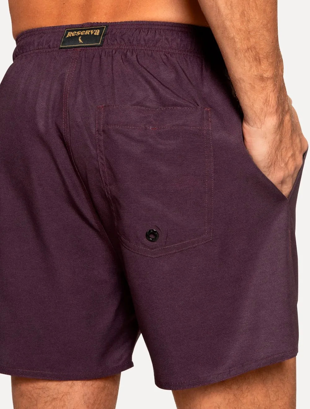 Short Reserva Masculino D'Água Beachwear Basico Texturado Roxo Mescla