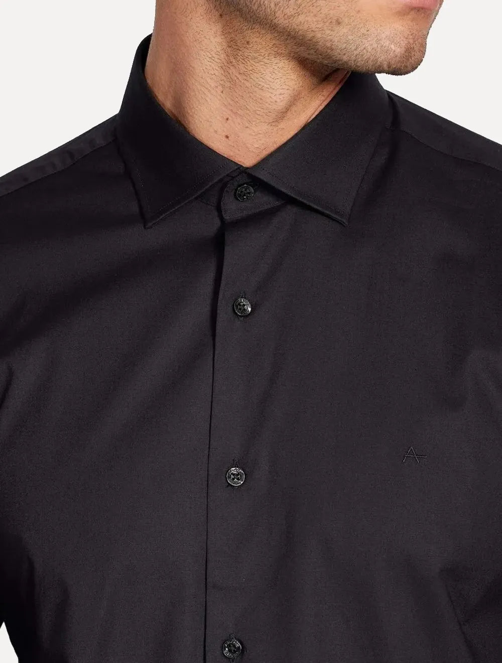 Camisa Aramis Masculina Slim Tricoline Stretch Preta