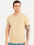 Camiseta King & Joe Masculina Signature Circle Estonada Peito Marrom Claro