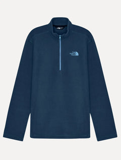 Blusa The North Face Fleece TKA 100 Glacier 1/4 Zip Mono Logo Azul Marinho