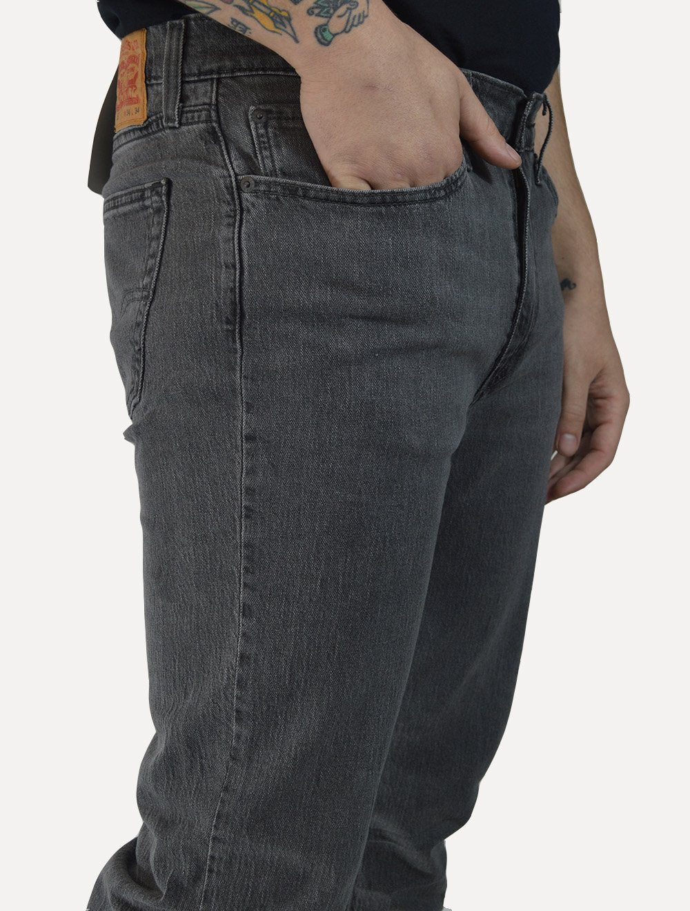 Calça Levis Jeans Masculina 514 Straight Stretch Cool Cinza