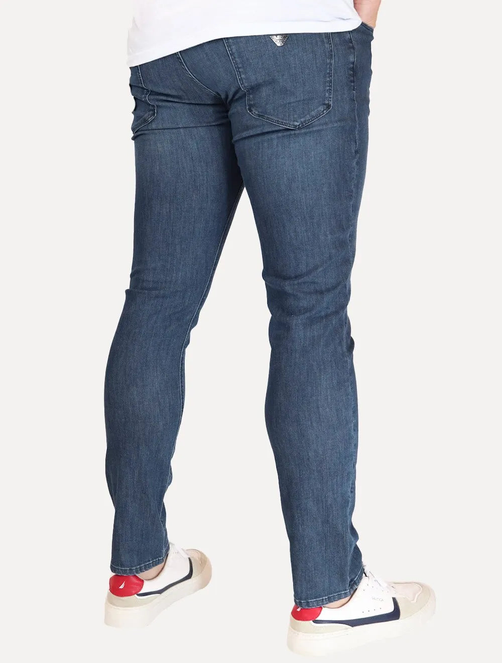 Calça Jeans Empório Armani Masculina J06 Slim Fit 5 Pockets Azul Índigo