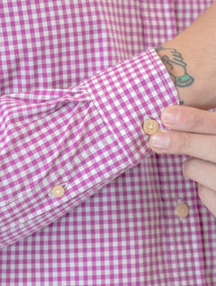 Camisa Ralph Lauren Masculina Slim Fit Stretch Poplin Roxa