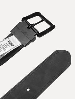 Cinto Levis Masculino Couro Dark Metal Preto/Marrom