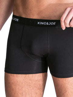 Cueca King & Joe Boxer Lisa Black Waist Logo Preta Pack 2UN