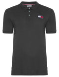 Polo Tommy Jeans Masculina Regular Flag Badge Preta