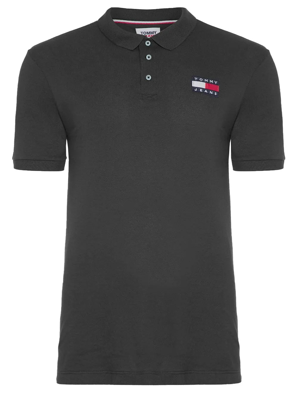 Polo Tommy Jeans Masculina Regular Flag Badge Preta