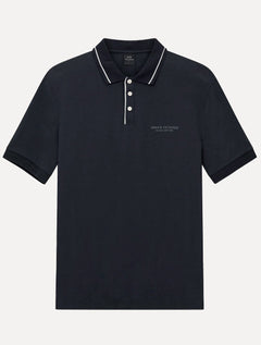 Polo Armani Exchange Masculina Regular Fit Jersey Azul Marinho