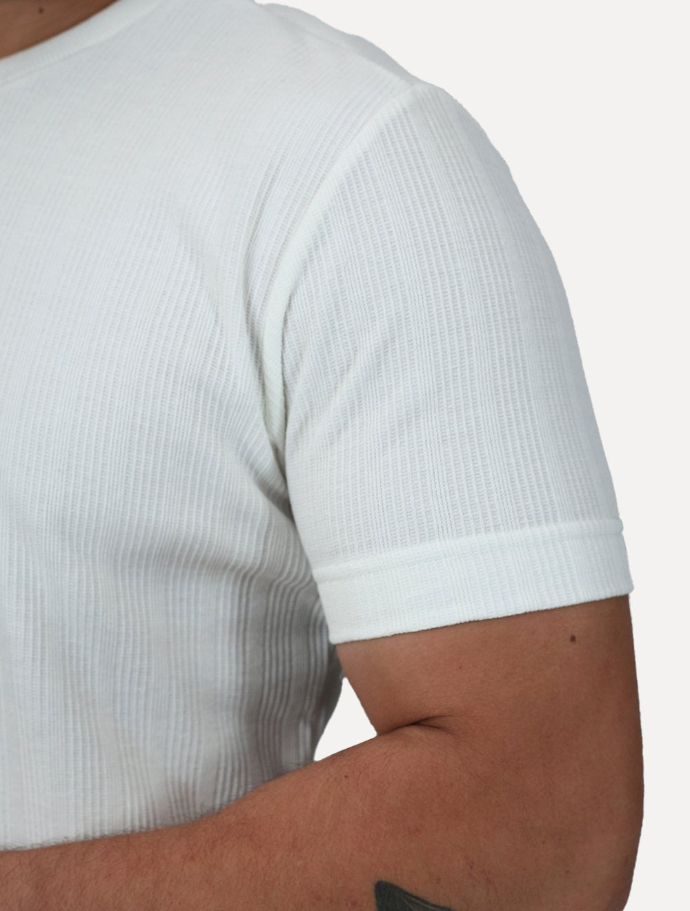 Camiseta King & Joe Masculina Slim Malha Tricot Off White