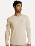 Camiseta King & Joe Masculina Manga Longa Basic Dark Small Logo Areia