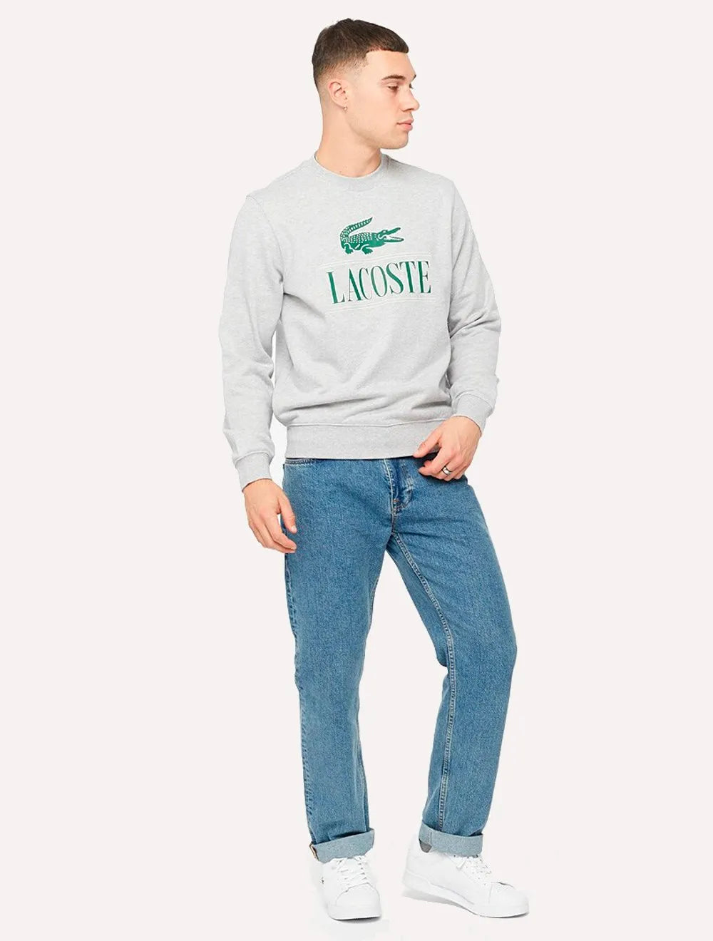 Moletom Lacoste Masculino Cotton Fleece Branded Jogger Cinza Mescla