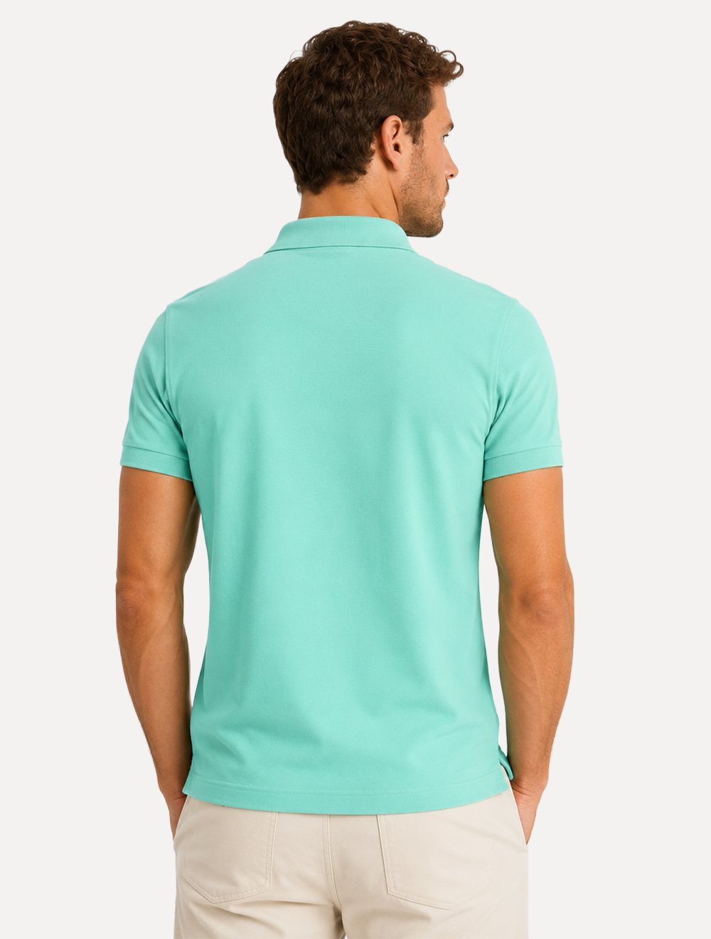 Polo Guess Masculina Piquet Small Patch Verde Claro